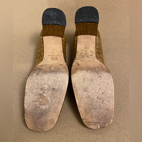 Coca by Maraolo Brown Crocodile Embossed Leather Print Platform Size 10 Classic - Picture 10 of 11